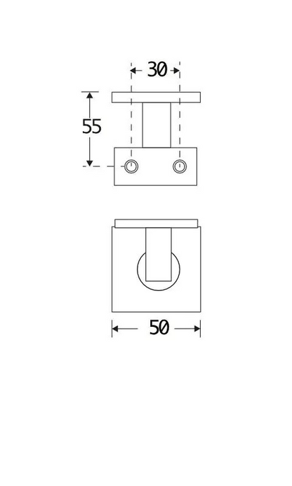 Mi Satori Leuninghouder met vlak of hol zadel op vierkant rozet - zwart