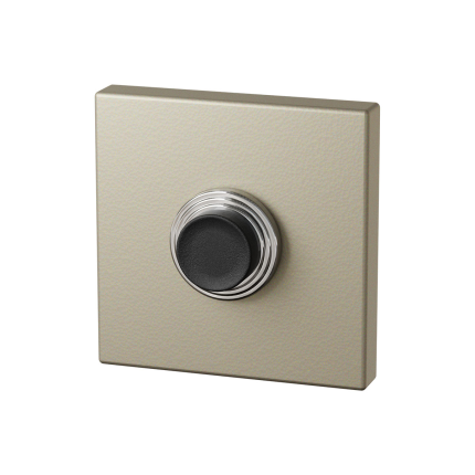 GPF Beldrukker vierkant met zwarte button - champagne