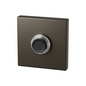 GPF Beldrukker vierkant met zwarte button - donker bruin