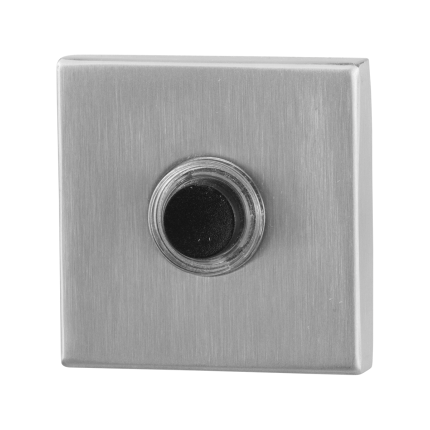 GPF Beldrukker vierkant met zwarte button - RVS