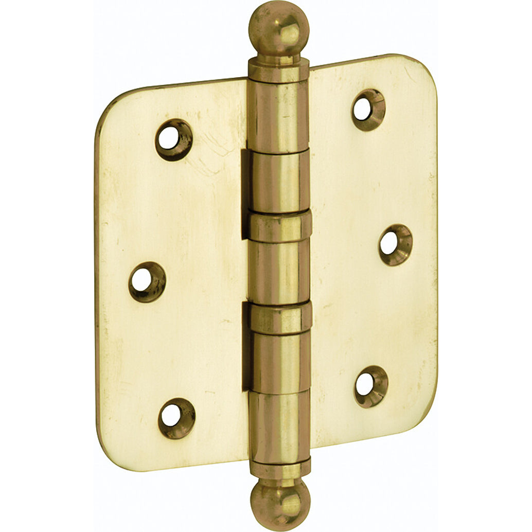 Kogellagerscharnier messing gelakt 89 × 89 mm rechte hoeken knop bol