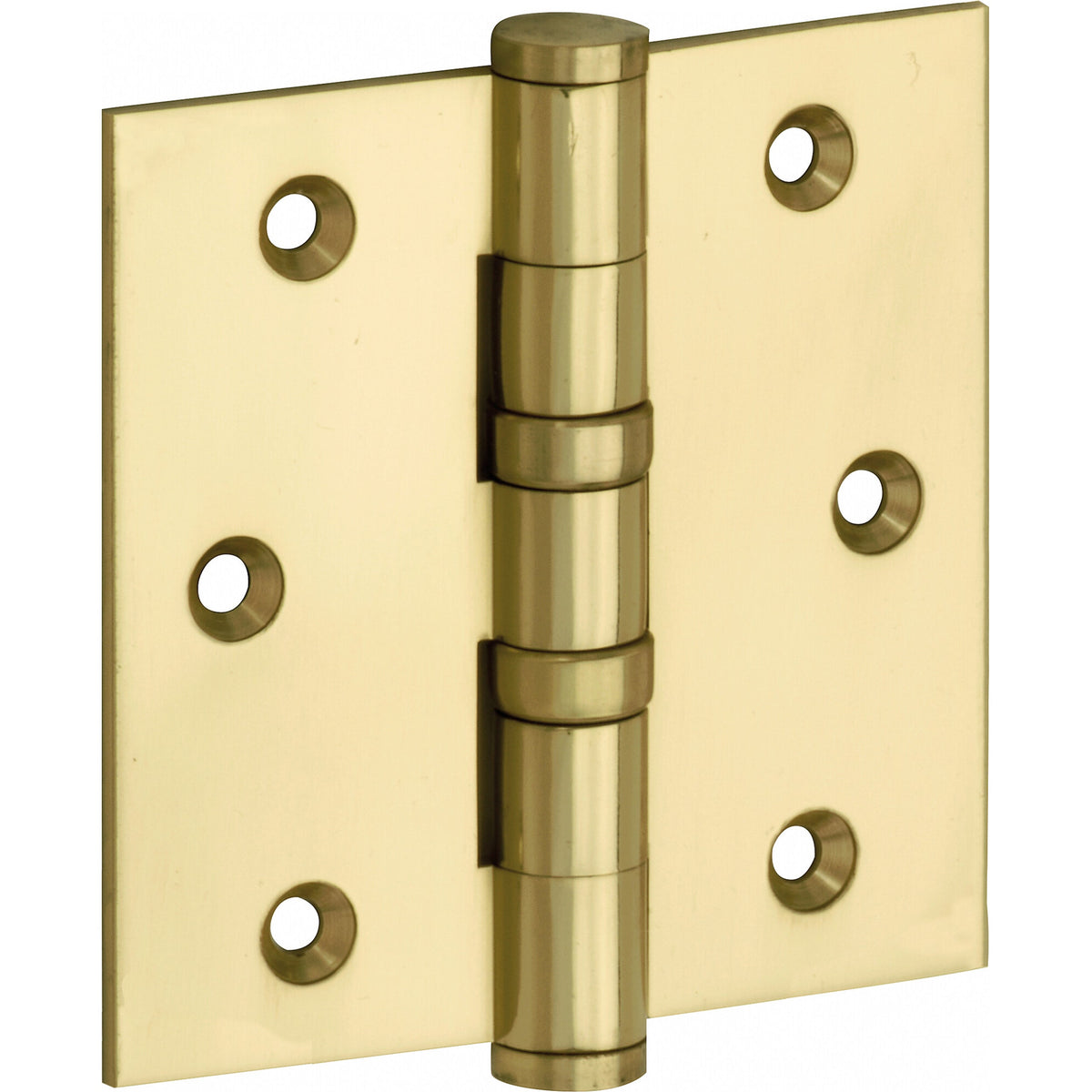 Kogellagerscharnier messing gelakt 89 × 89 mm ronde hoeken knop vlak