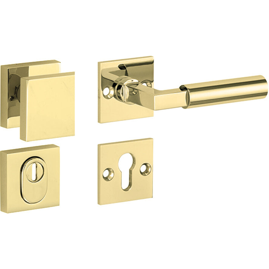 Veiligheidsbeslag Bauhaus messing onbehandeld SKG*** knop/kruk DIN rechts