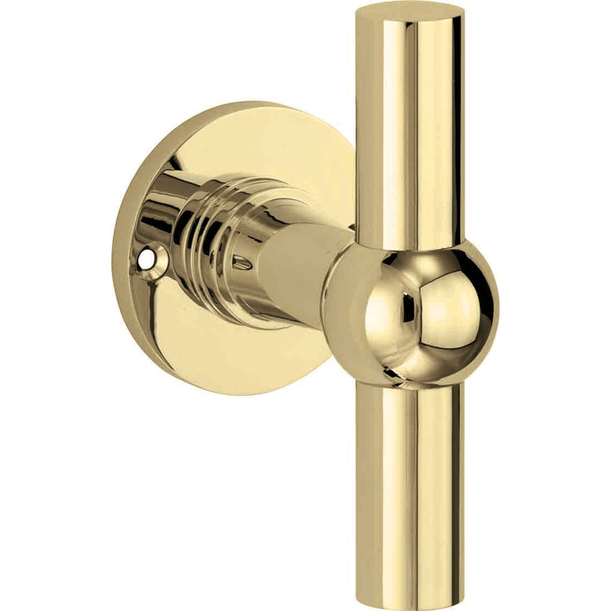 Voordeurknop ø60 mm Chemin de Fer messing onbehandeld
