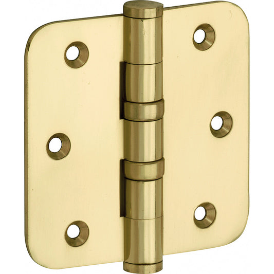 Kogellagerscharnier messing onbehandeld 76 × 76 mm rechte hoeken knop vlak