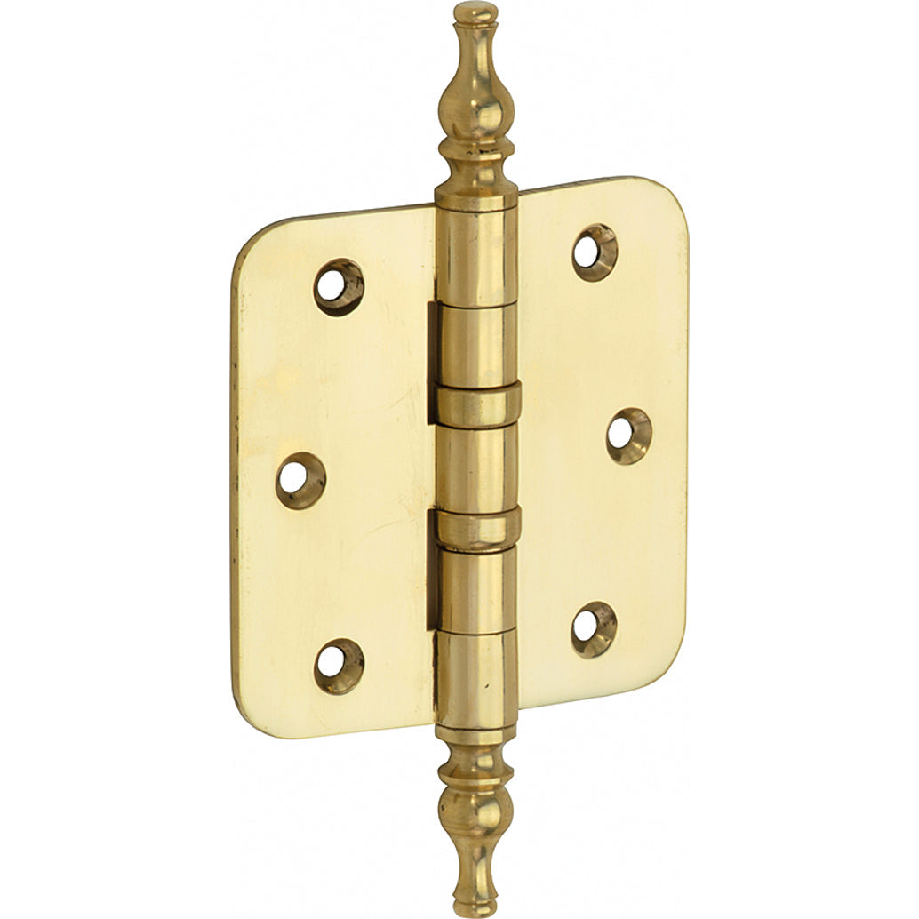 Kogellagerscharnier messing onbehandeld 76 × 76 mm rechte hoeken knop vaas