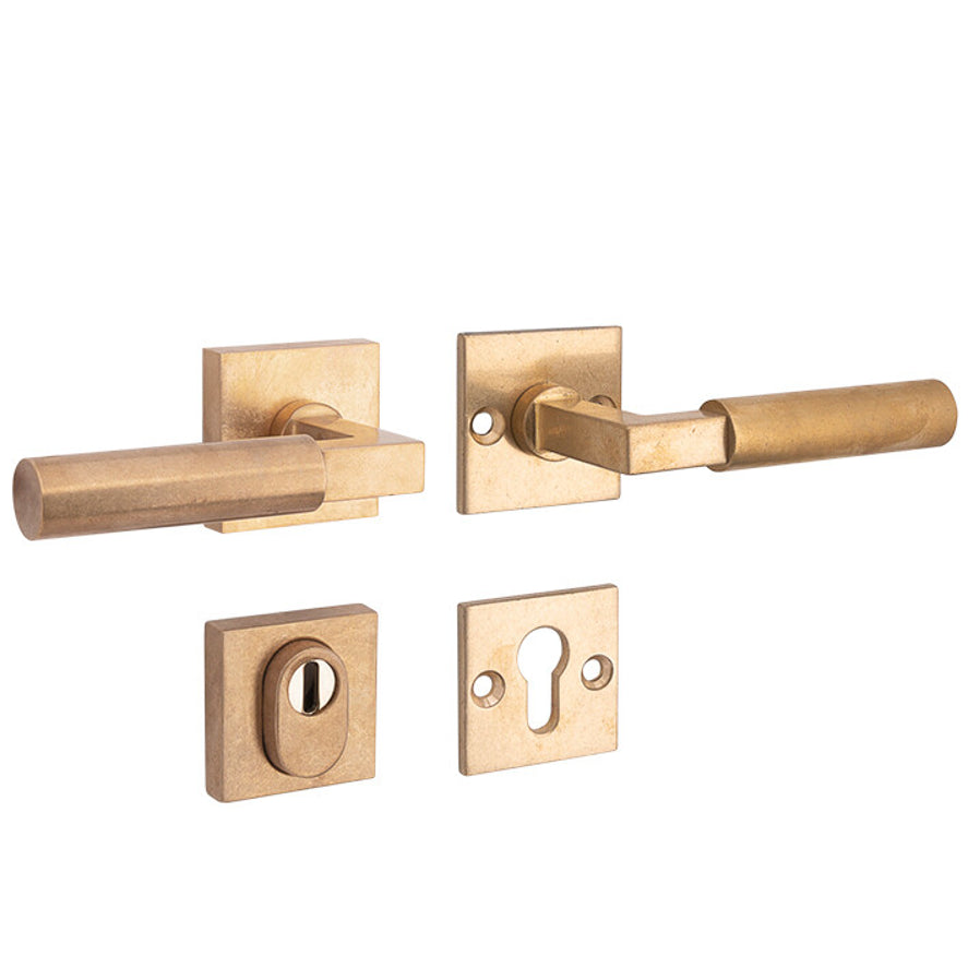 Veiligheidsbeslag Bauhaus antiek messing SKG*** kruk/kruk DIN rechts