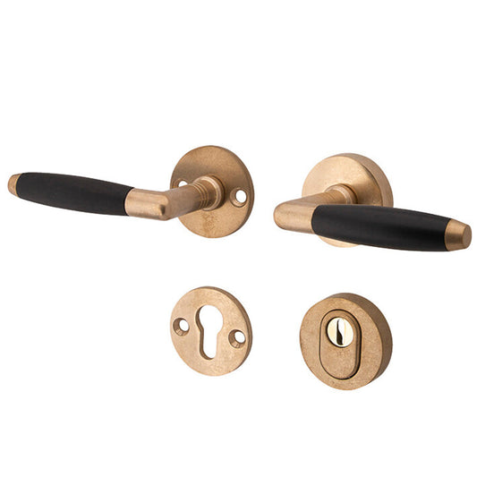 Veiligheidsbeslag Ton antiek messing SKG*** kruk/kruk DIN links