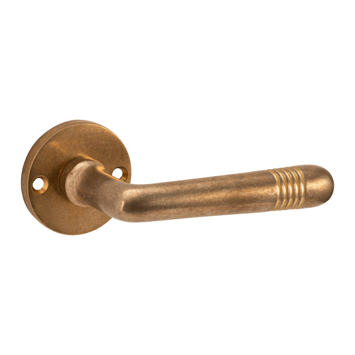Deurklinken Art-Deco antiek messing op Elegant-rozet