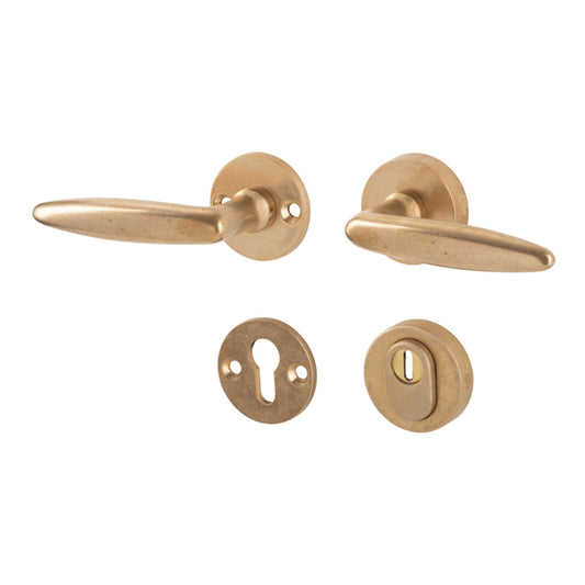 Veiligheidsbeslag Dudok antiek messing SKG*** kruk/kruk DIN links