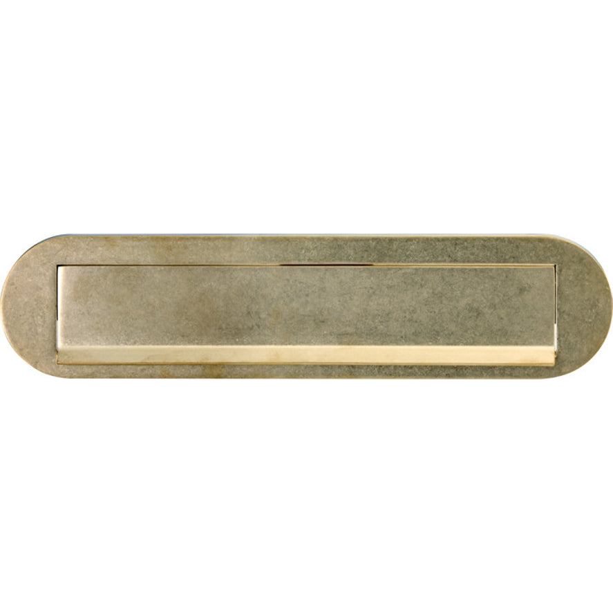 Briefplaat ovaal Mi Satori antiek messing