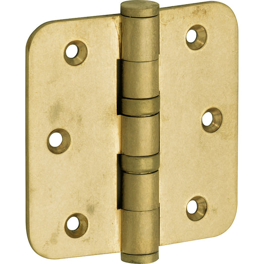 Kogellagerscharnier antiek messing 76 × 76 mm rechte hoeken knop vlak
