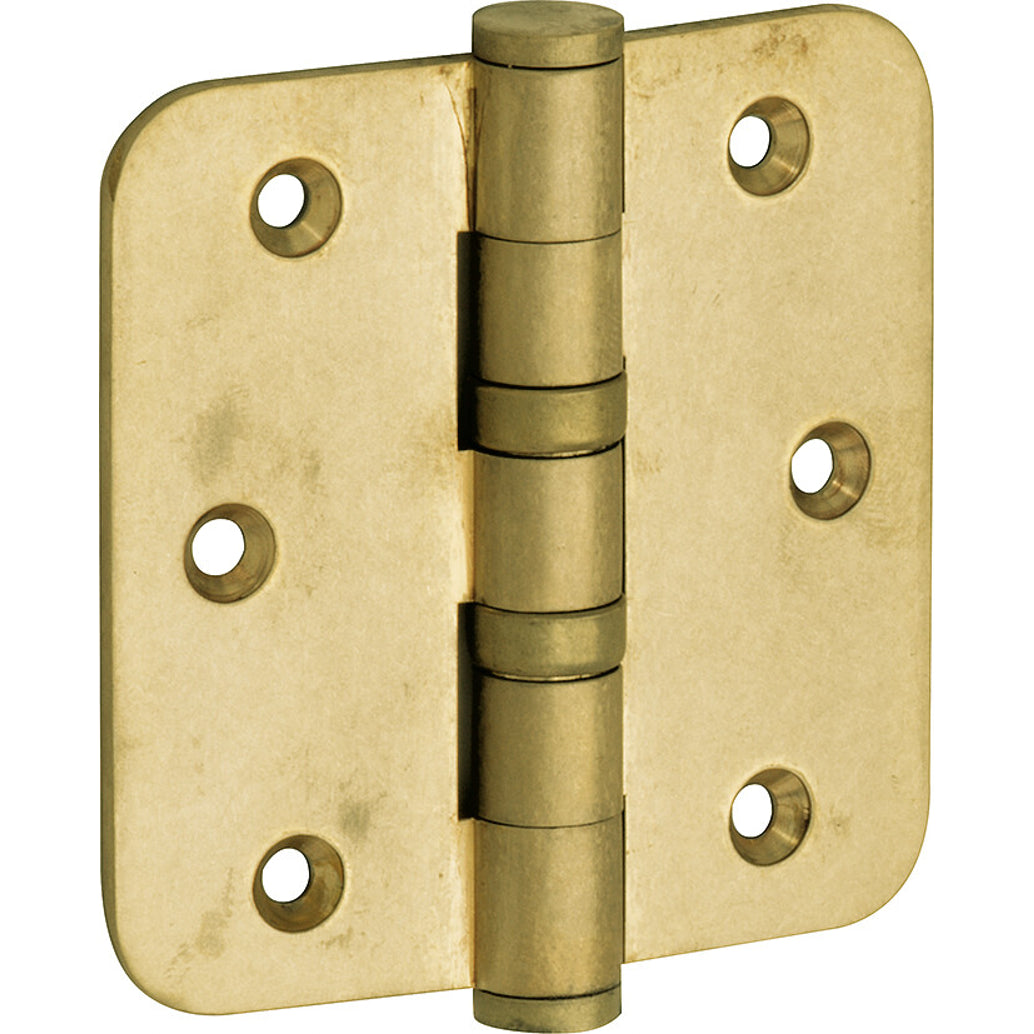 Kogellagerscharnier antiek messing 89 × 89 mm rechte hoeken knop vlak