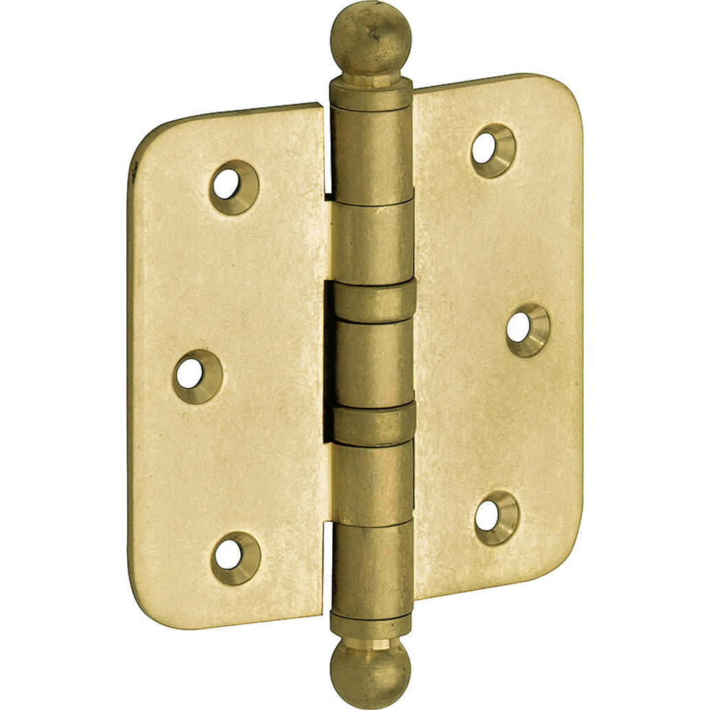 Kogellagerscharnier antiek messing 89 × 89 mm rechte hoeken knop bol