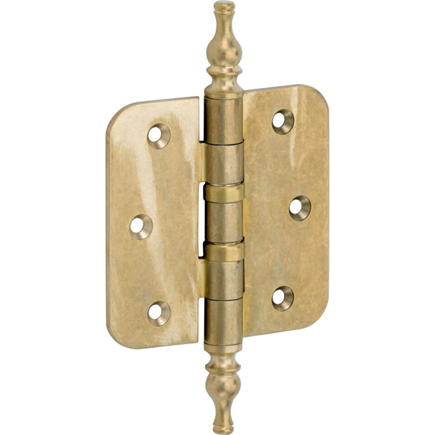 Kogellagerscharnier antiek messing 76 × 76 mm rechte hoeken knop vaas