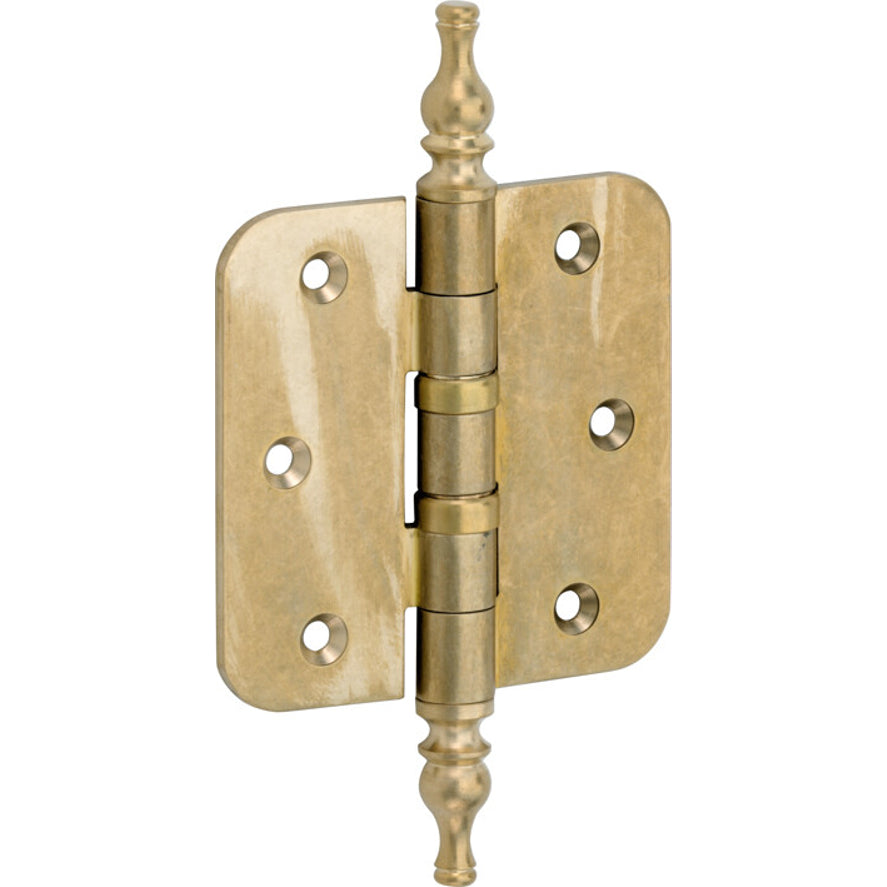 Kogellagerscharnier antiek messing 89 × 89 mm rechte hoeken knop vaas