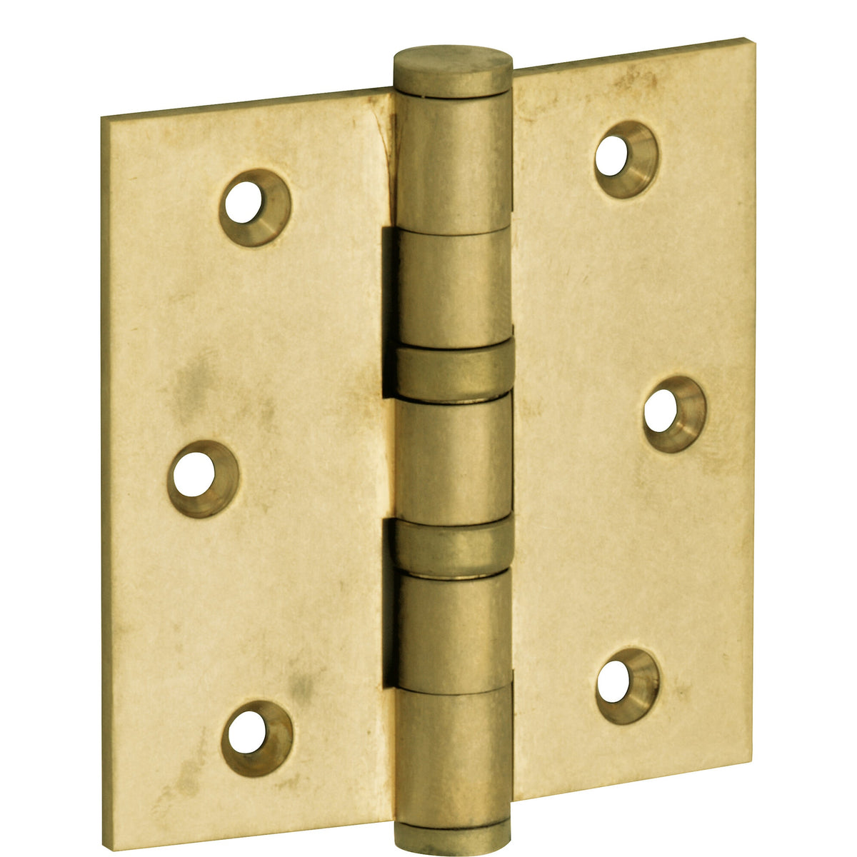 Kogellagerscharnier antiek messing 89 × 89 mm ronde hoeken knop vlak