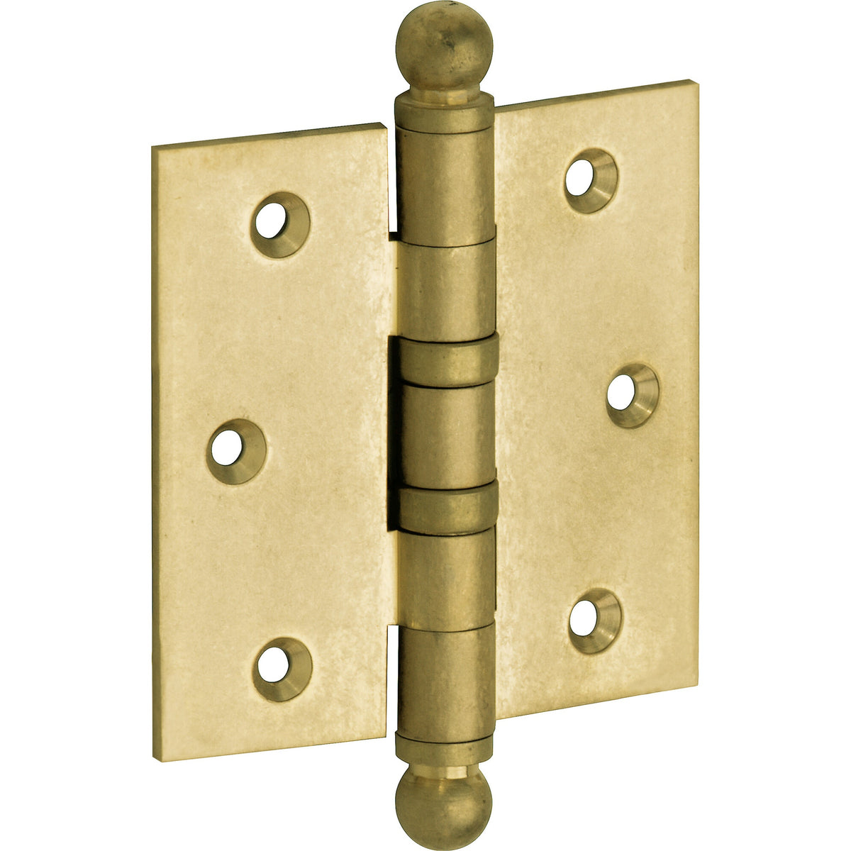 Kogellagerscharnier antiek messing 89 × 89 mm ronde hoeken knop bol