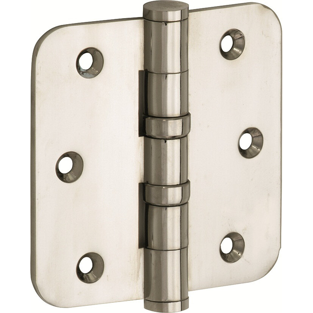 Kogellagerscharnier glanzend nikkel 89 × 89 mm rechte hoeken knop vlak