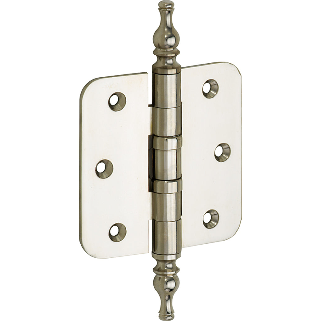 Kogellagerscharnier glanzend nikkel 76 × 76 mm rechte hoeken knop vaas