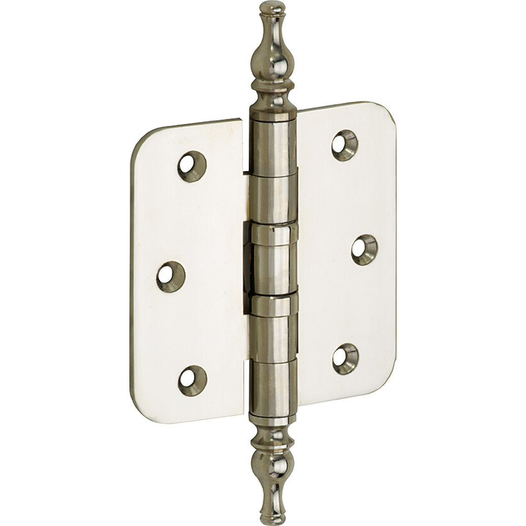 Kogellagerscharnier glanzend nikkel 89 × 89 mm rechte hoeken knop vaas