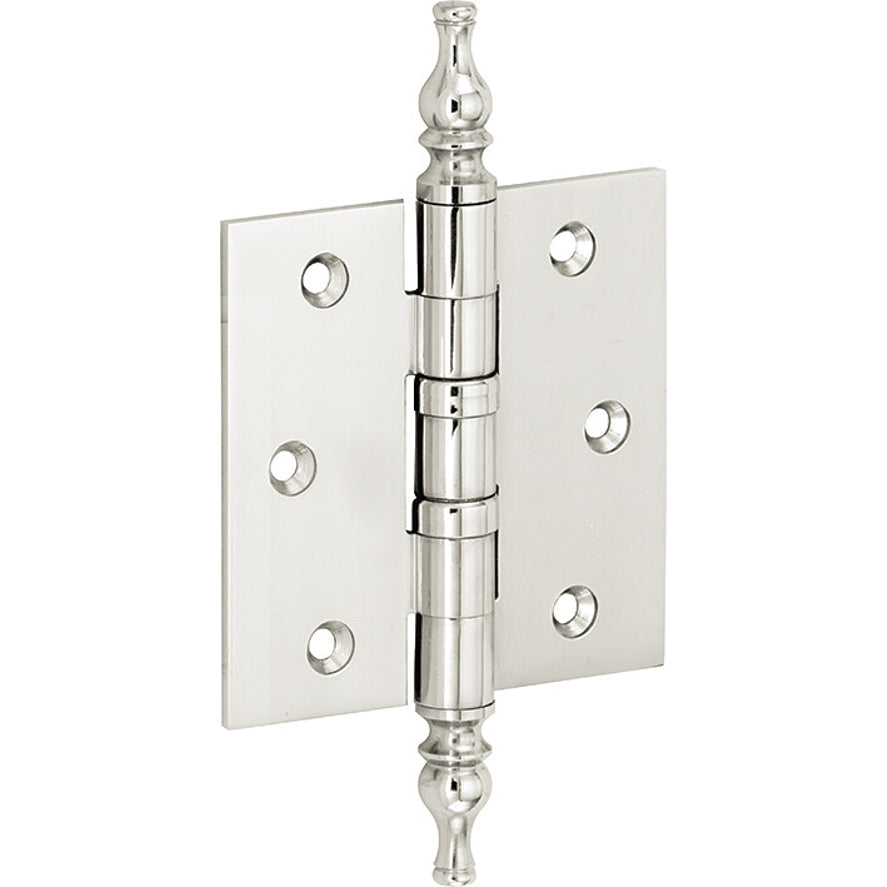 Kogellagerscharnier glanzend nikkel 89 × 89 mm ronde hoeken knop vaas