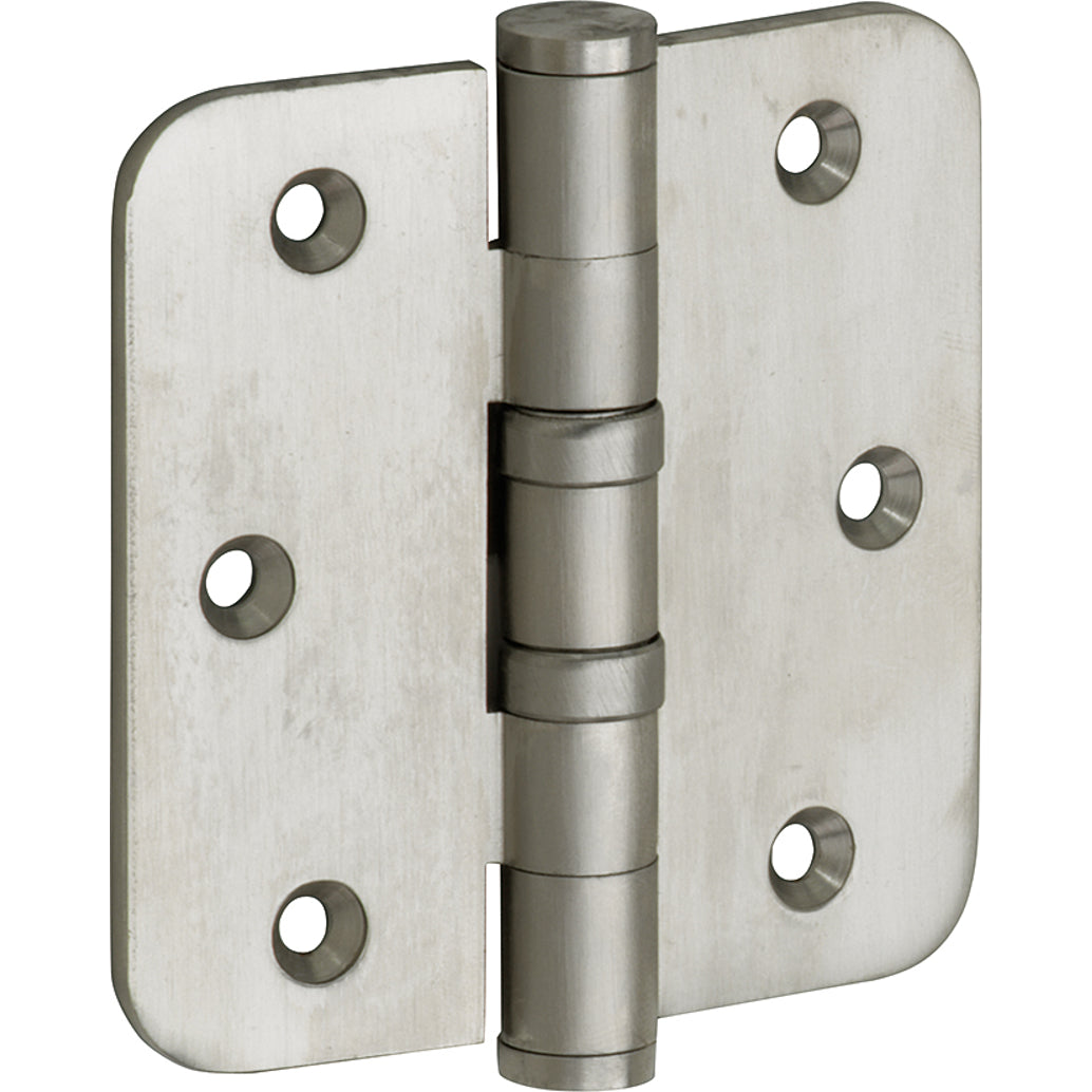 Kogellagerscharnier mat nikkel 76 × 76 mm rechte hoeken knop vlak