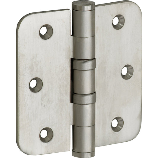 Kogellagerscharnier mat nikkel 76 × 76 mm rechte hoeken knop vlak