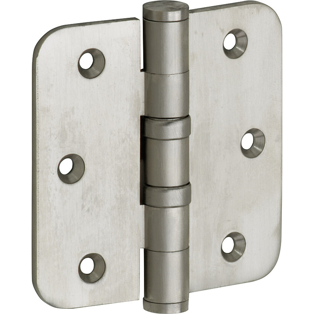 Kogellagerscharnier mat nikkel 89 × 89 mm rechte hoeken knop vlak