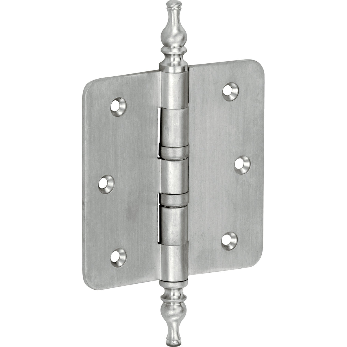 Kogellagerscharnier mat nikkel 76 × 76 mm rechte hoeken knop vaas