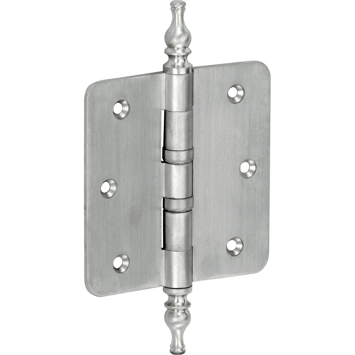 Kogellagerscharnier mat nikkel 89 × 89 mm rechte hoeken knop vaas