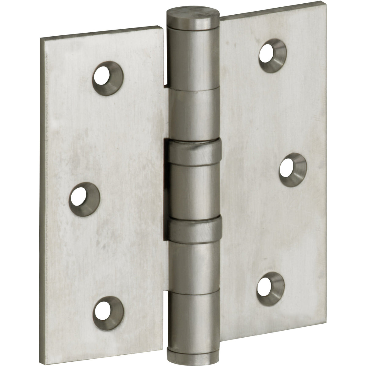 Kogellagerscharnier mat nikkel 76 × 76 mm ronde hoeken knop vlak
