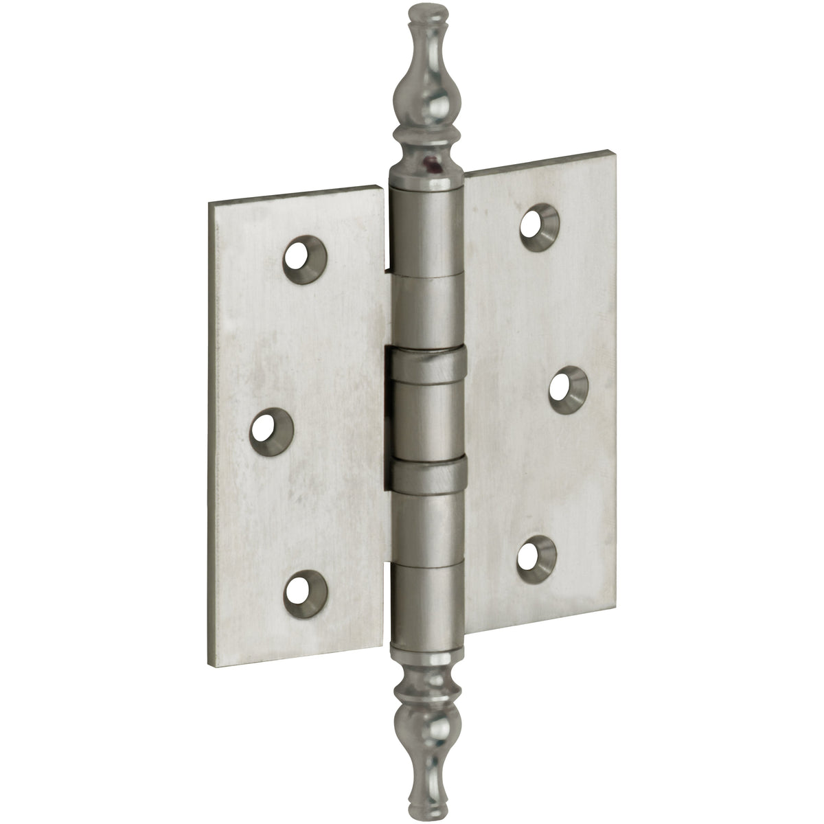 Kogellagerscharnier mat nikkel 76 × 76 mm ronde hoeken knop vaas