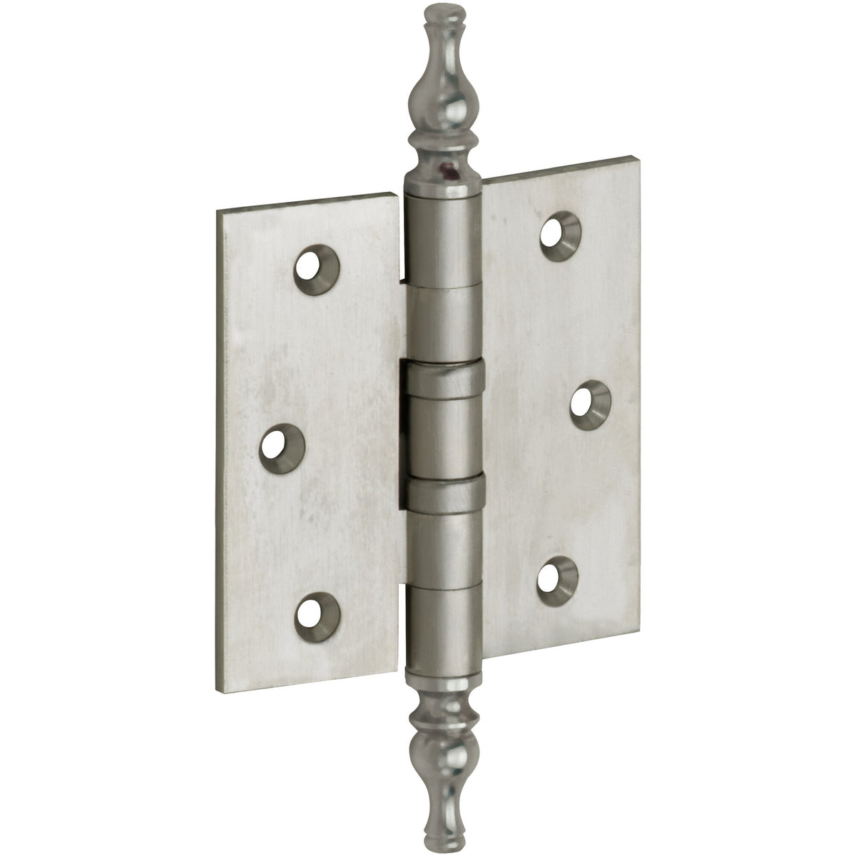 Kogellagerscharnier mat nikkel 89 × 89 mm ronde hoeken knop vaas