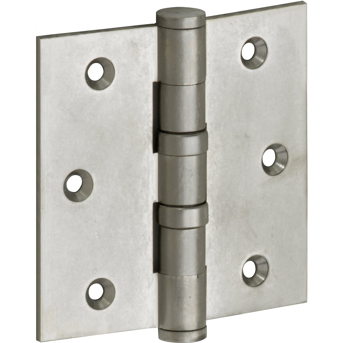 Kogellagerscharnier antiek nikkel 76 × 76 mm ronde hoeken knop vlak