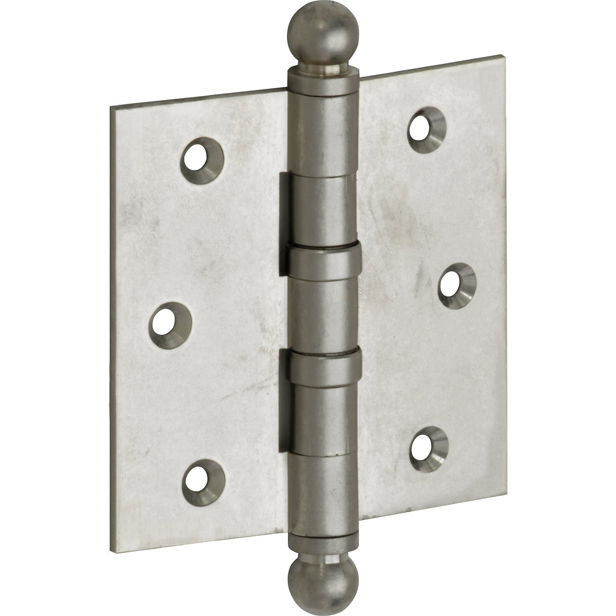Kogellagerscharnier antiek nikkel 76 × 76 mm ronde hoeken knop bol