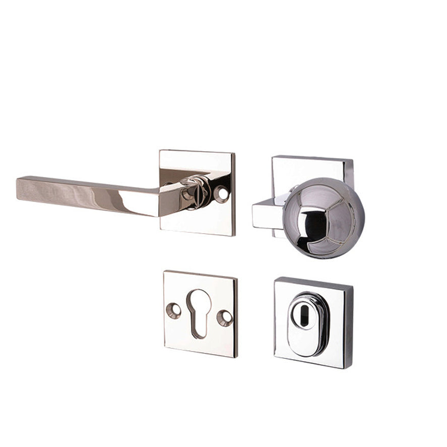 Veiligheidsbeslag Kare glanzend nikkel SKG*** knop/kruk DIN links