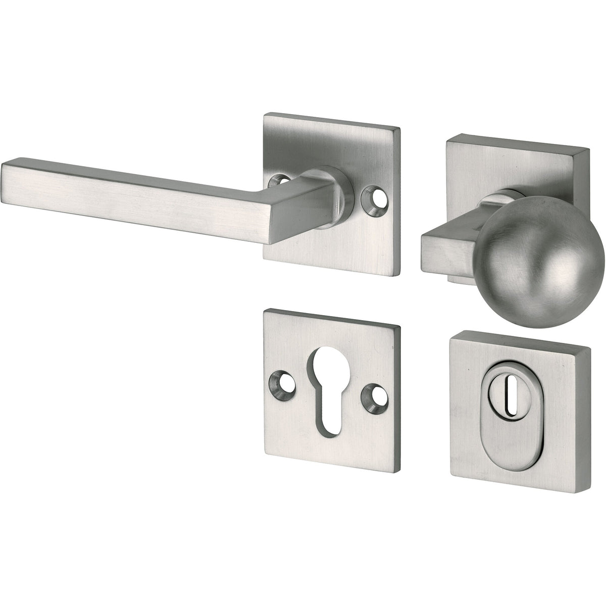 Veiligheidsbeslag Kare mat nikkel SKG*** knop/kruk DIN links