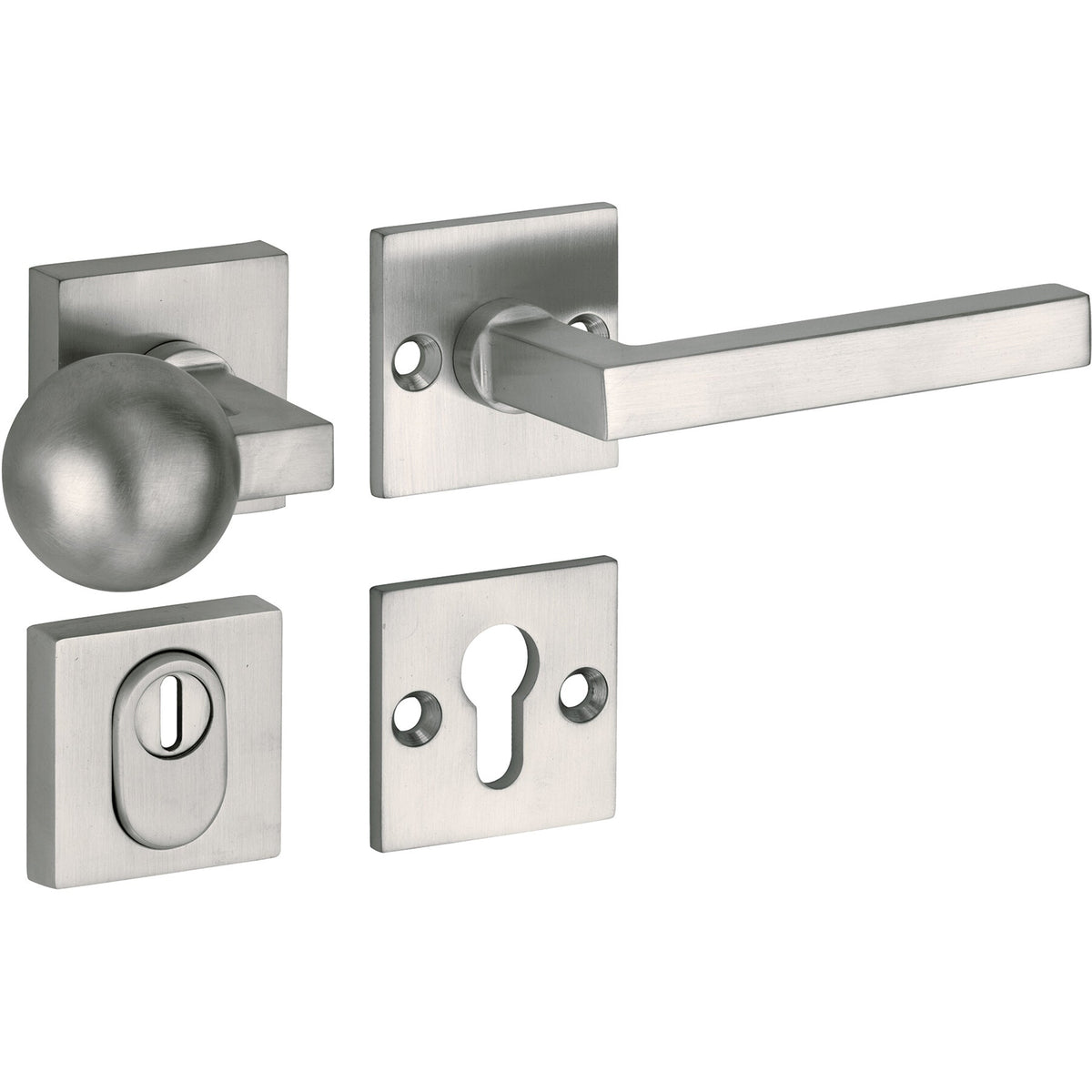 Veiligheidsbeslag Kare mat nikkel SKG*** knop/kruk DIN rechts