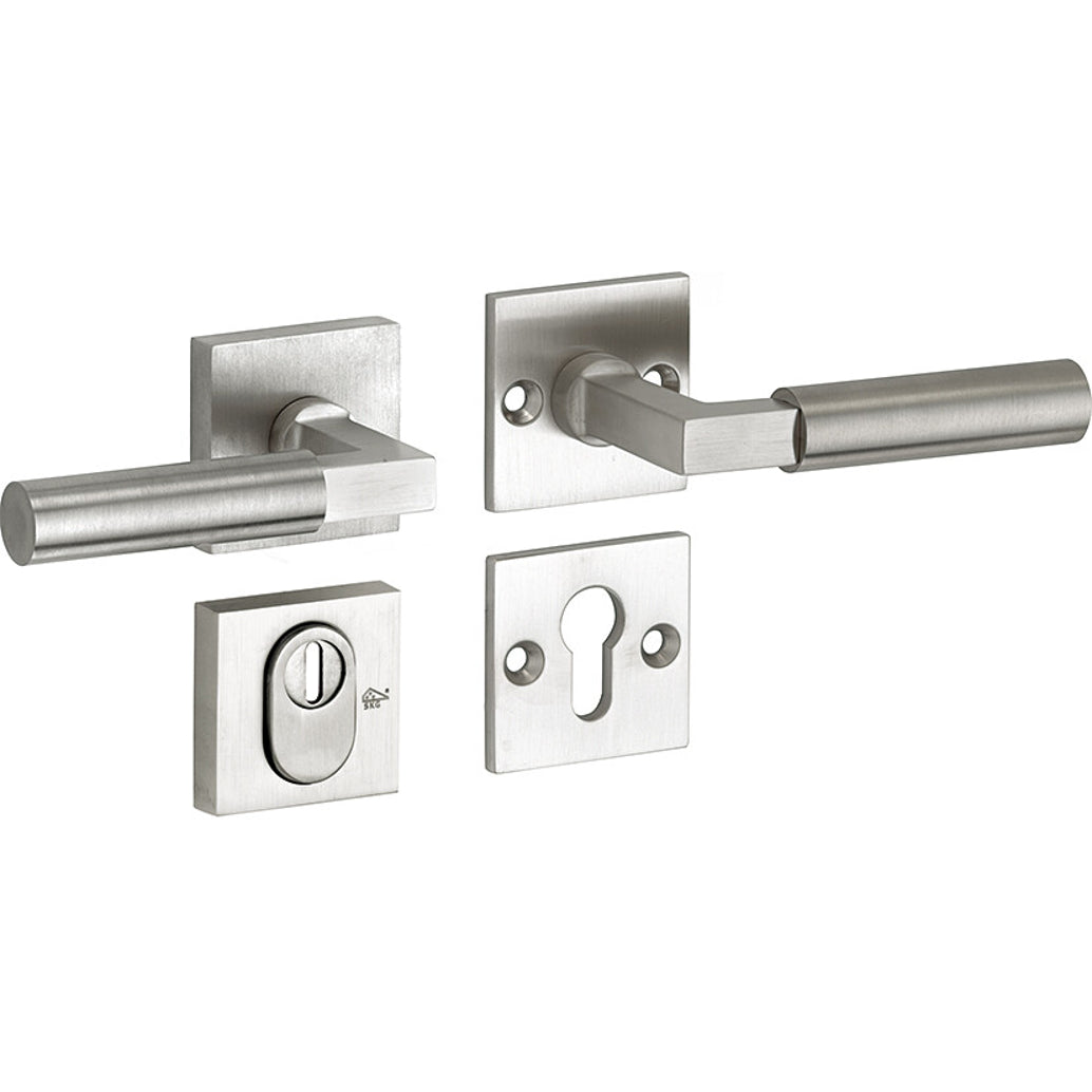 Veiligheidsbeslag Bauhaus mat nikkel SKG*** kruk/kruk DIN rechts