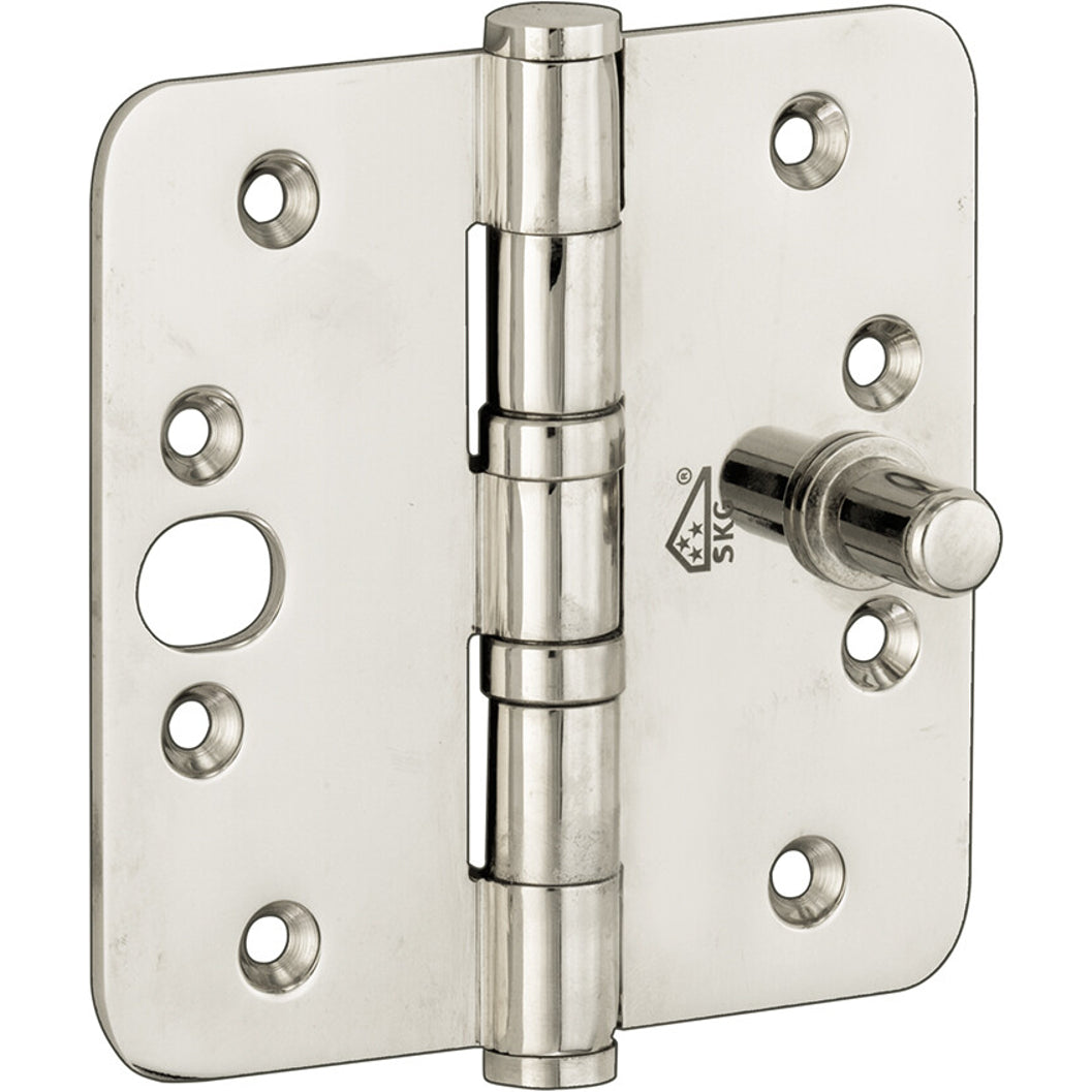 Veiligheidsscharnier glanzend chroom 89 × 89 mm knop vlak