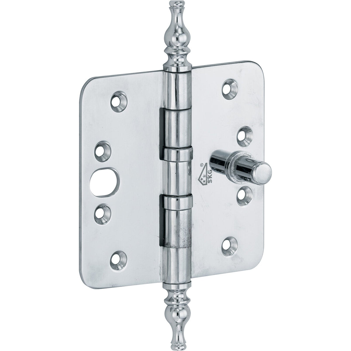 Veiligheidsscharnier glanzend chroom 89 × 89 mm knop vaas