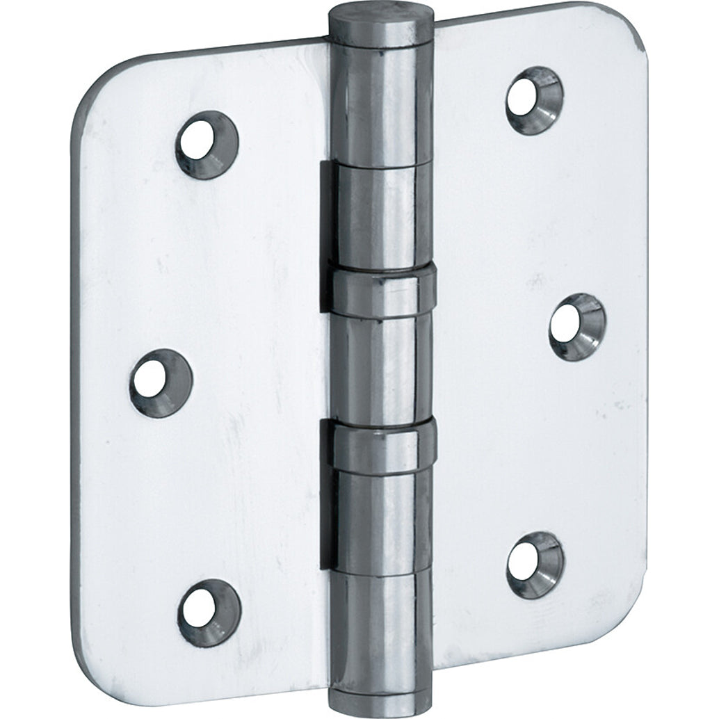 Kogellagerscharnier glanzend chroom 76 × 76 mm rechte hoeken knop vlak