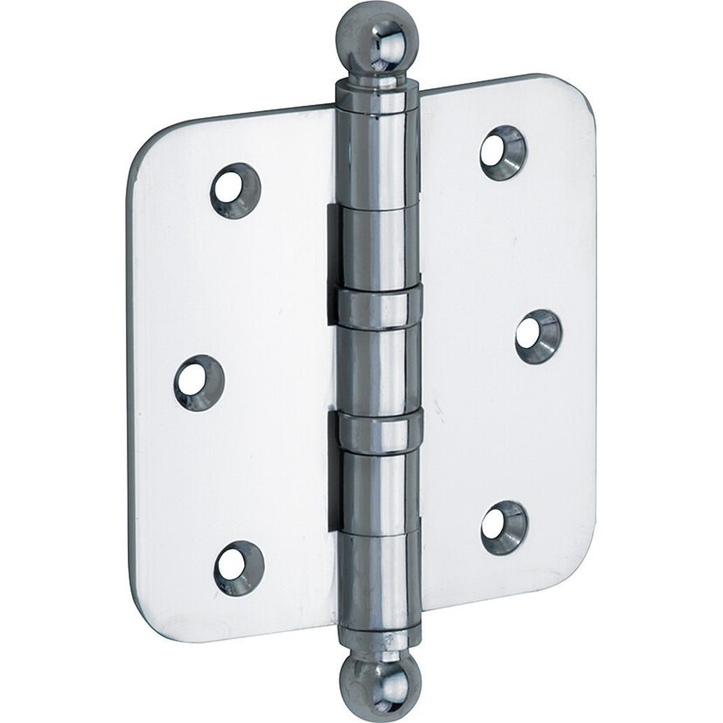 Kogellagerscharnier glanzend chroom 76 × 76 mm rechte hoeken knop bol