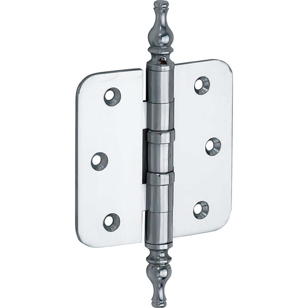 Kogellagerscharnier glanzend chroom 76 × 76 mm rechte hoeken knop vaas