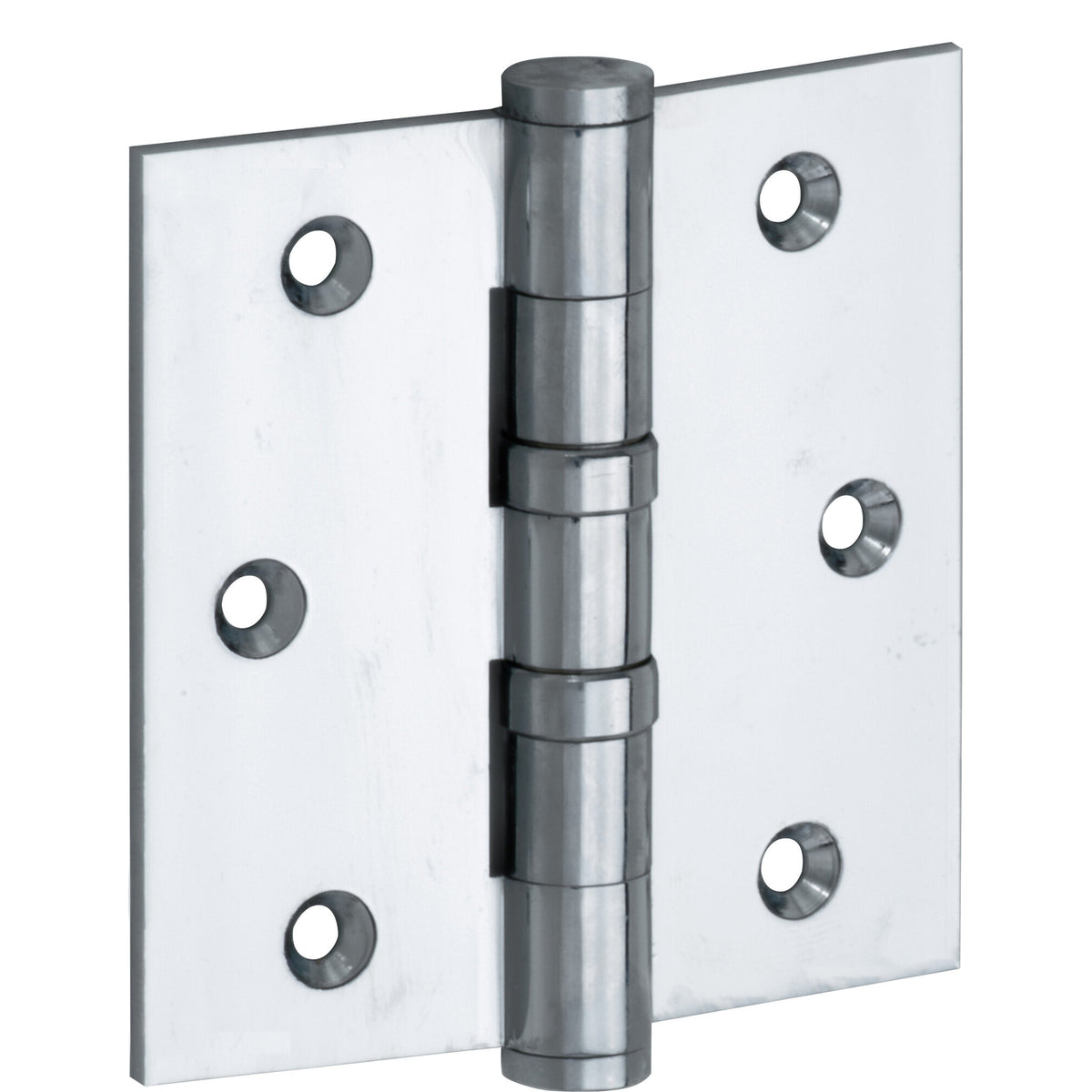 Kogellagerscharnier glanzend chroom 76 × 76 mm ronde hoeken knop vlak