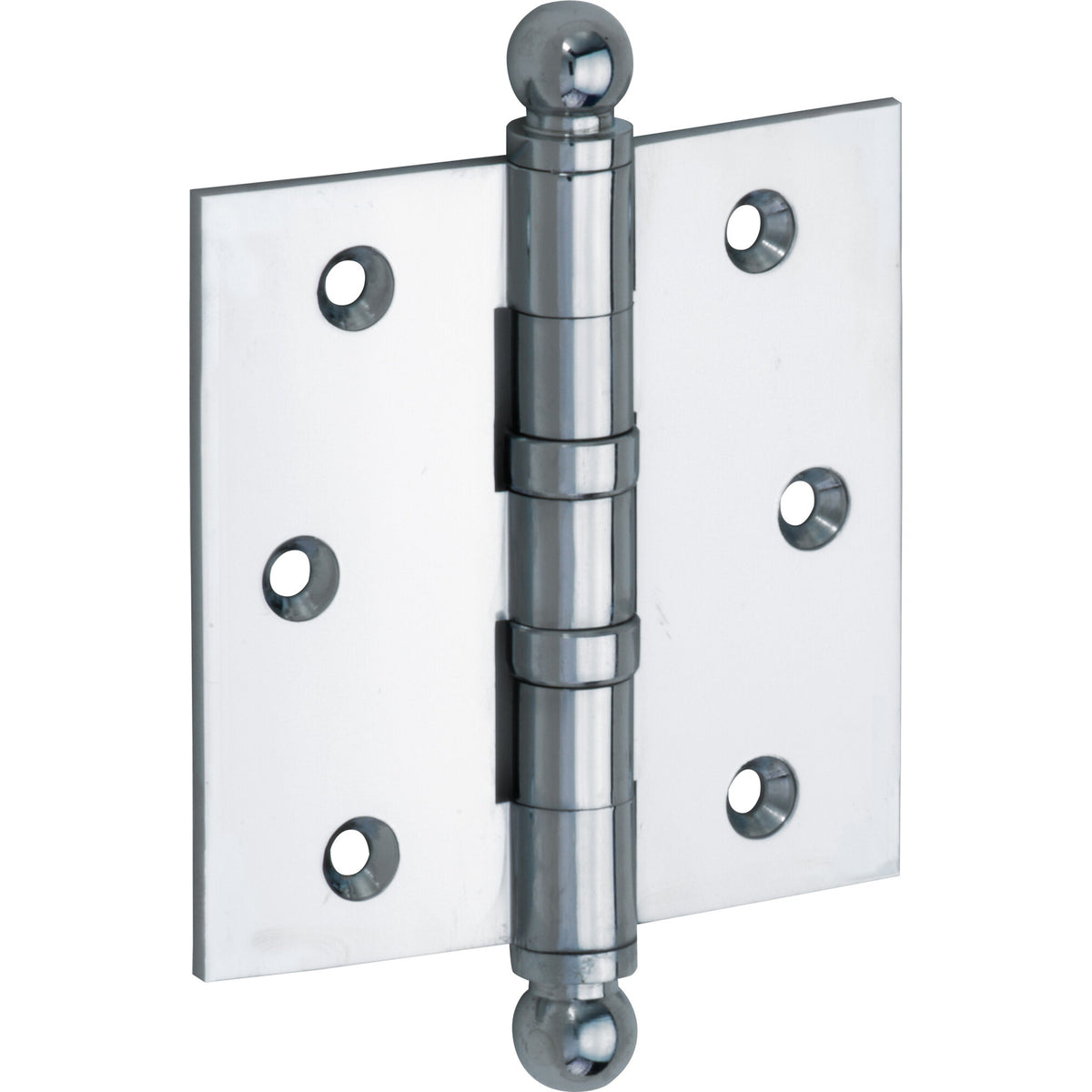 Kogellagerscharnier glanzend chroom 89 × 89 mm ronde hoeken knop bol