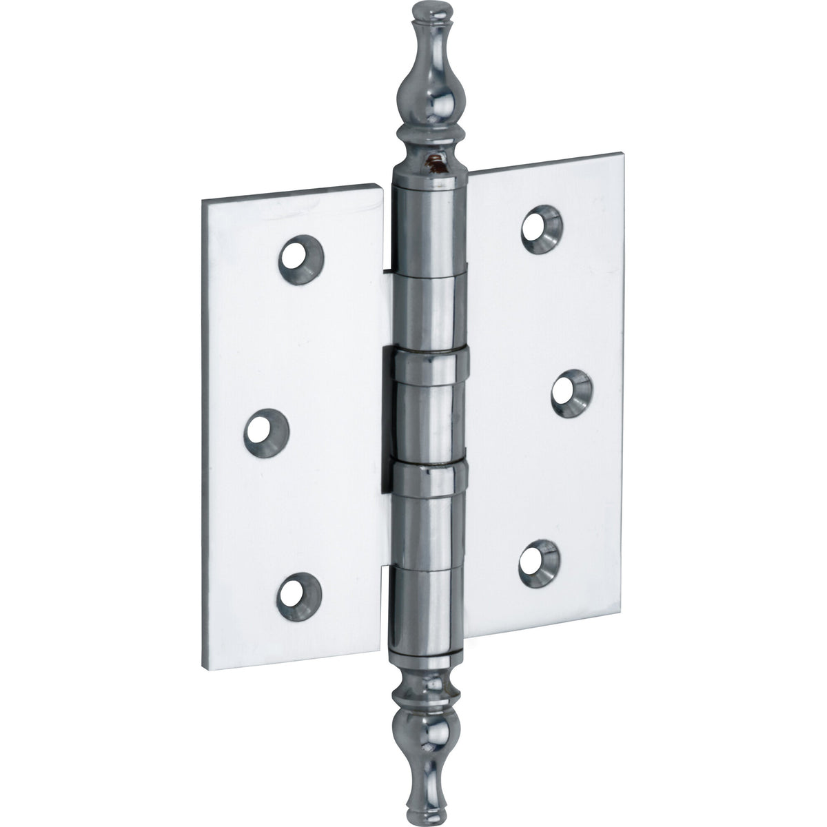 Kogellagerscharnier glanzend chroom 76 × 76 mm ronde hoeken knop vaas