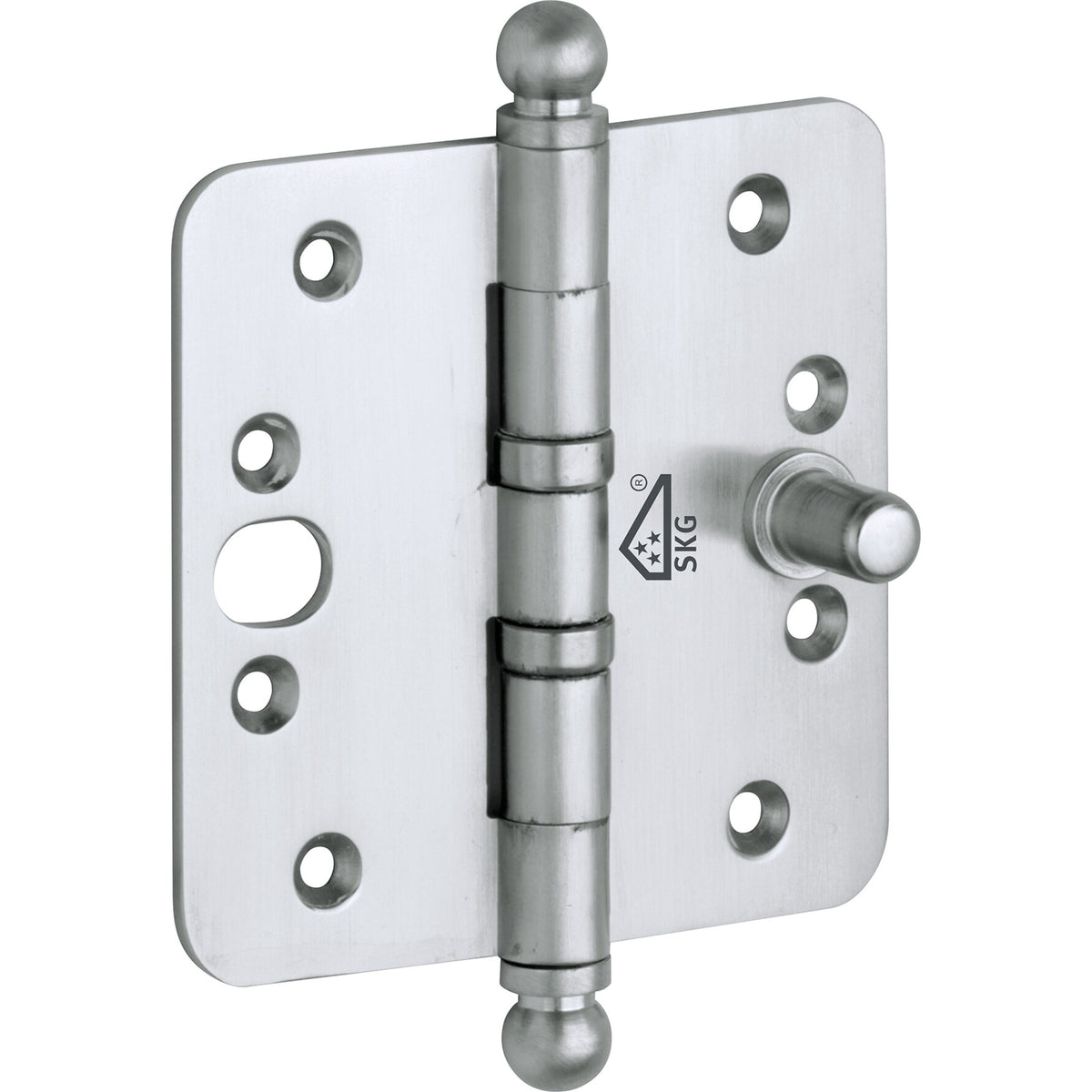 Veiligheidsscharnier mat chroom 89 × 89 mm knop bol