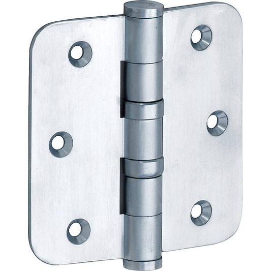Kogellagerscharnier mat chroom 76 × 76 mm rechte hoeken knop vlak